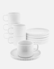 Laden Sie das Bild in den Galerie-Viewer, Almina Porcelain Kaffeetassen Borneo 12 Teilig