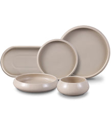 Laden Sie das Bild in den Galerie-Viewer, Bricard Porcelain Bondy Taupe Dinner Set 25 Teilig