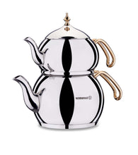 Laden Sie das Bild in den Galerie-Viewer, Korkmaz Hanedan Gold Tea Pot Set 4 Teilig